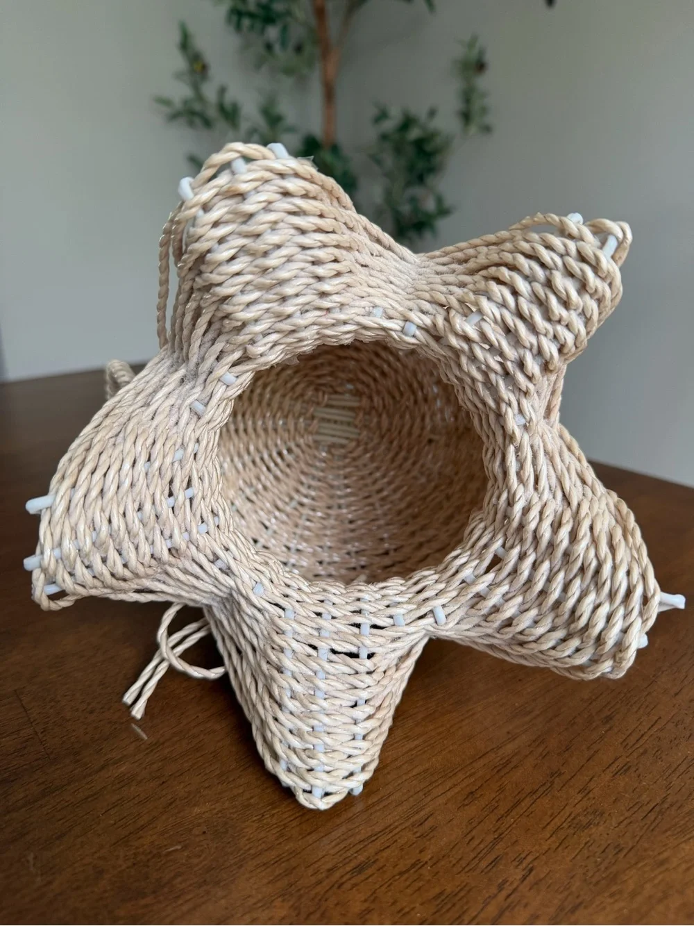 Handwoven Natural Straw Decorative Basket - Neutral